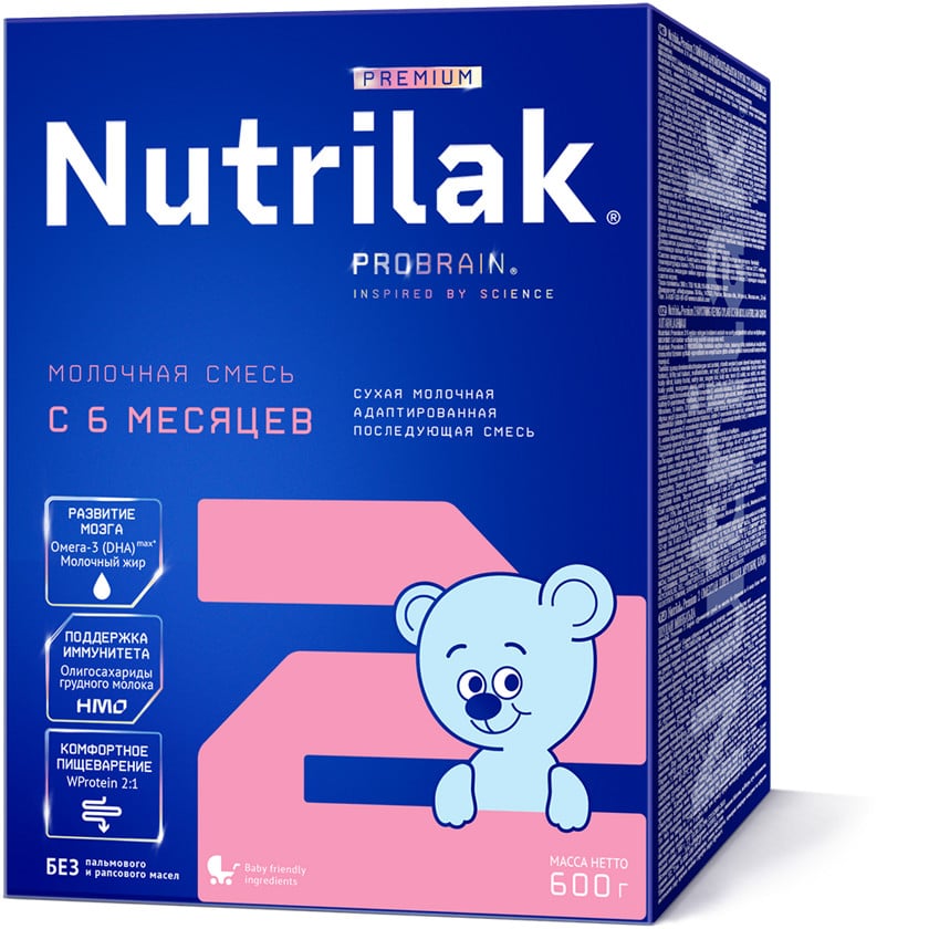 Quru südlü qatışıq Nutrilak Premium 2, 6-12 ay, 600 q