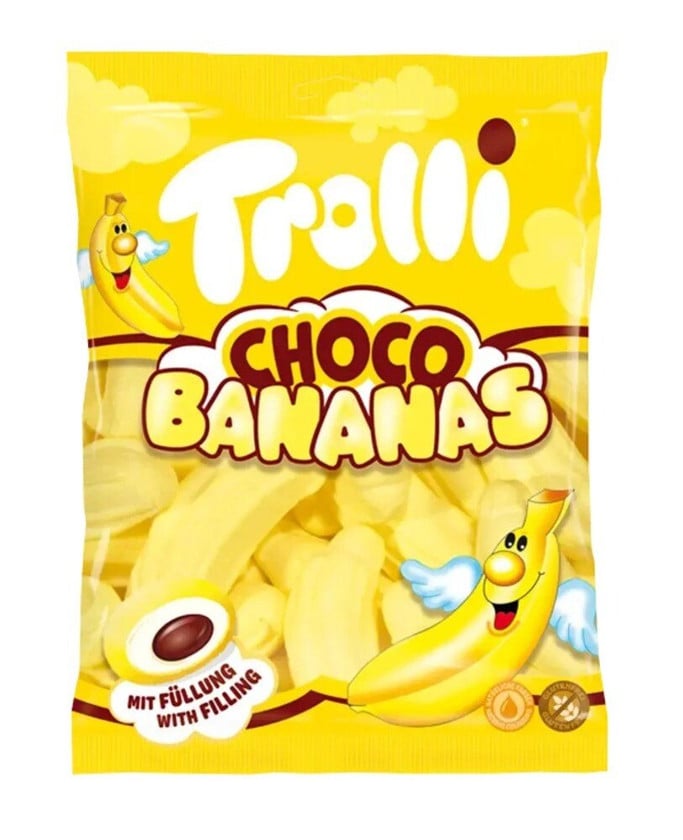 Marşmellou Trolli Choco Bananas 150 q