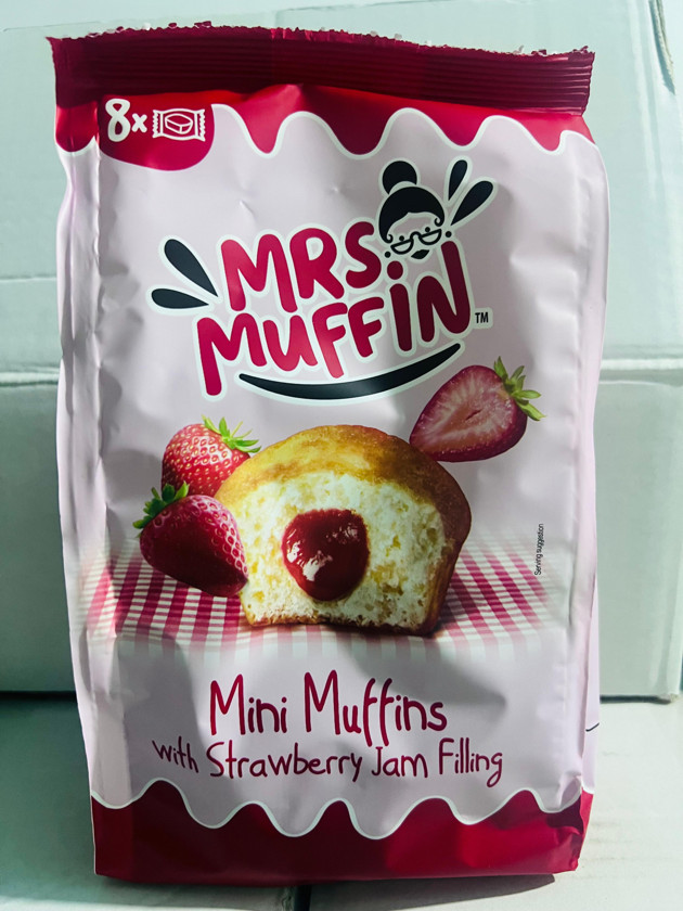 Maffinlər Mrs.Muffin Strawberry, 200 q, 8 əd