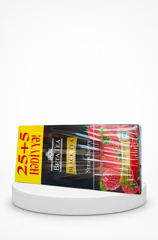 Paket çayı Beta, Strawberry Tea Bags 30, Seylon, Çiyələk, 30*1.8 q