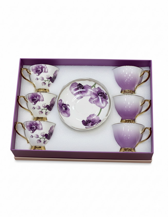 ᐈ Сервиз чайный NT17040_218_08579, фарфор, фиолетовый, 6 персон
