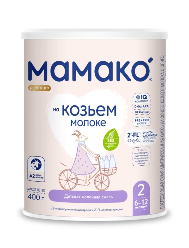 Quru südlü qatışıq Mamako Premium 2, keçi südü əsaslı, 400 q