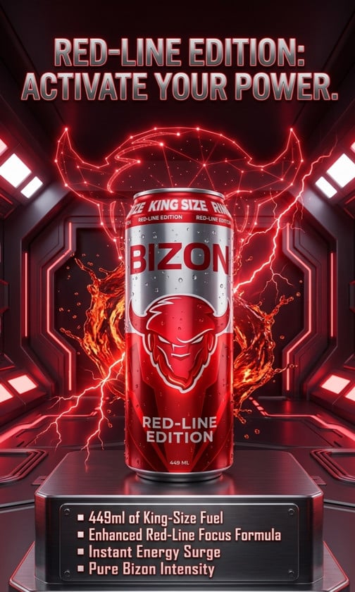 Enerji içkisi Bizon Red Edition, 449 ml