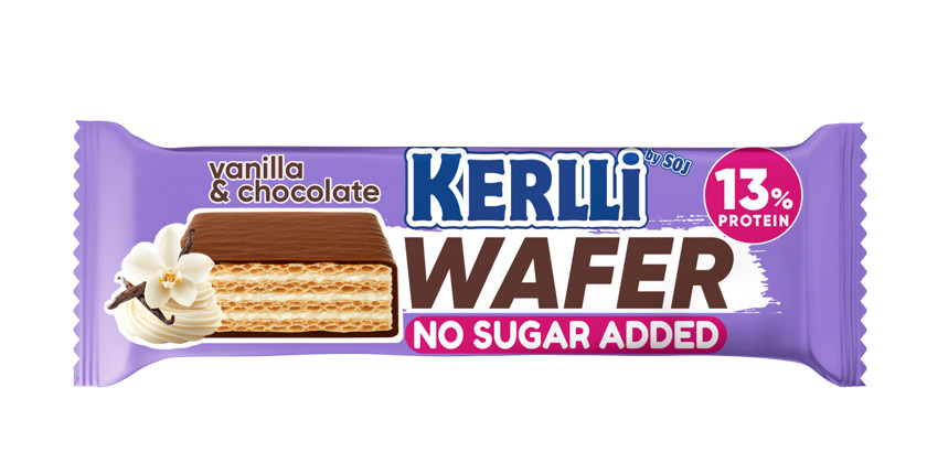 Protein bar SOJ Kerlli, şokoladlı, vanilli, şəkərsiz, 45 q