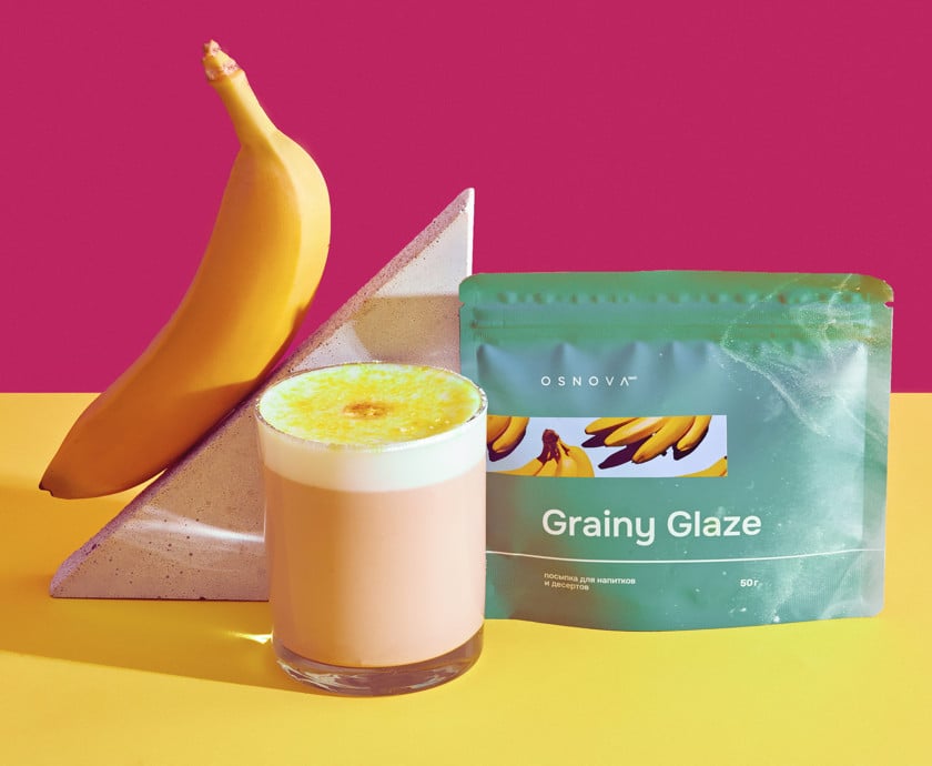 İçkilər və desertlər üçün səpinti Osnova Tech Grainy Glaze Banan, 50 q