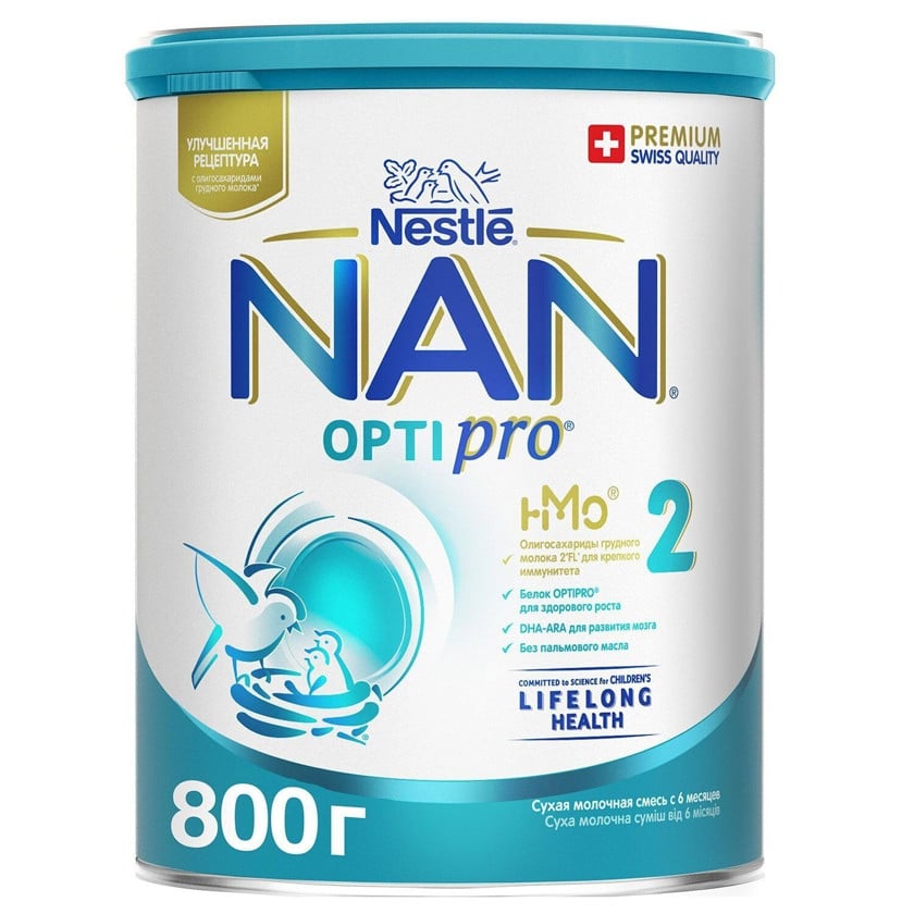 Südlü qatışıq Nestle Nan Opti Pro 2 Premium, 6+ ay, 800 q