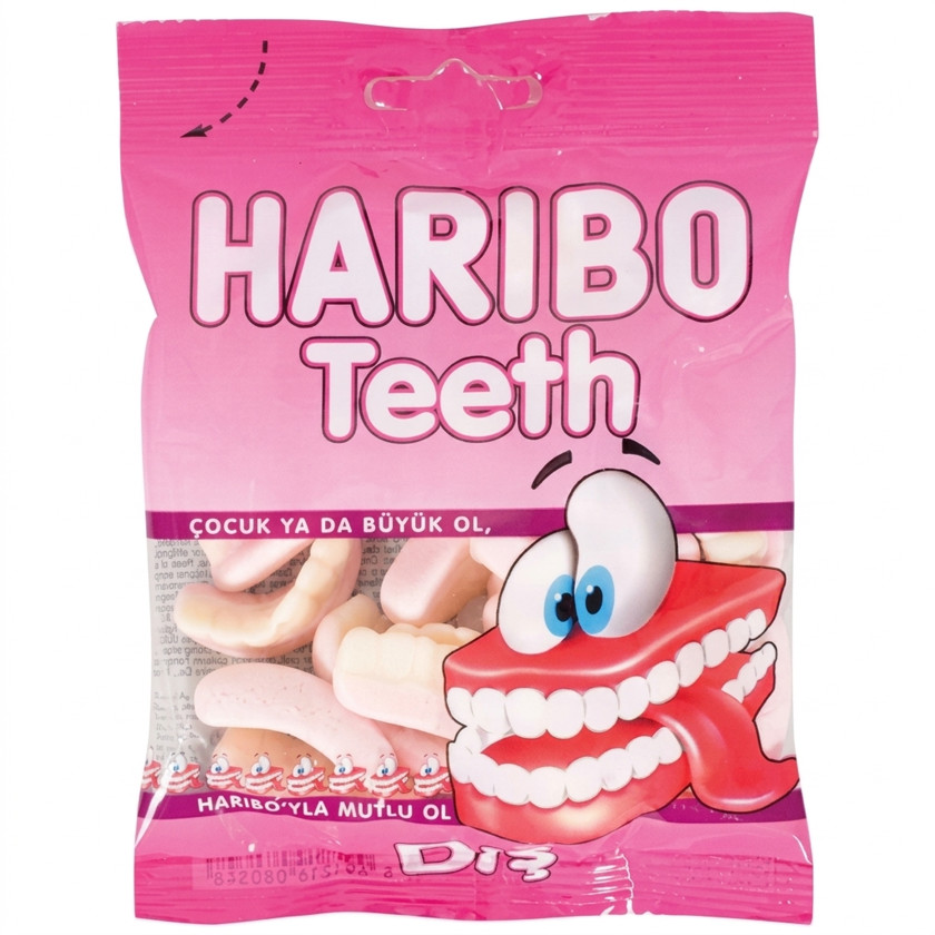 Çeynəməli konfetlər Haribo Teeth, 80 q