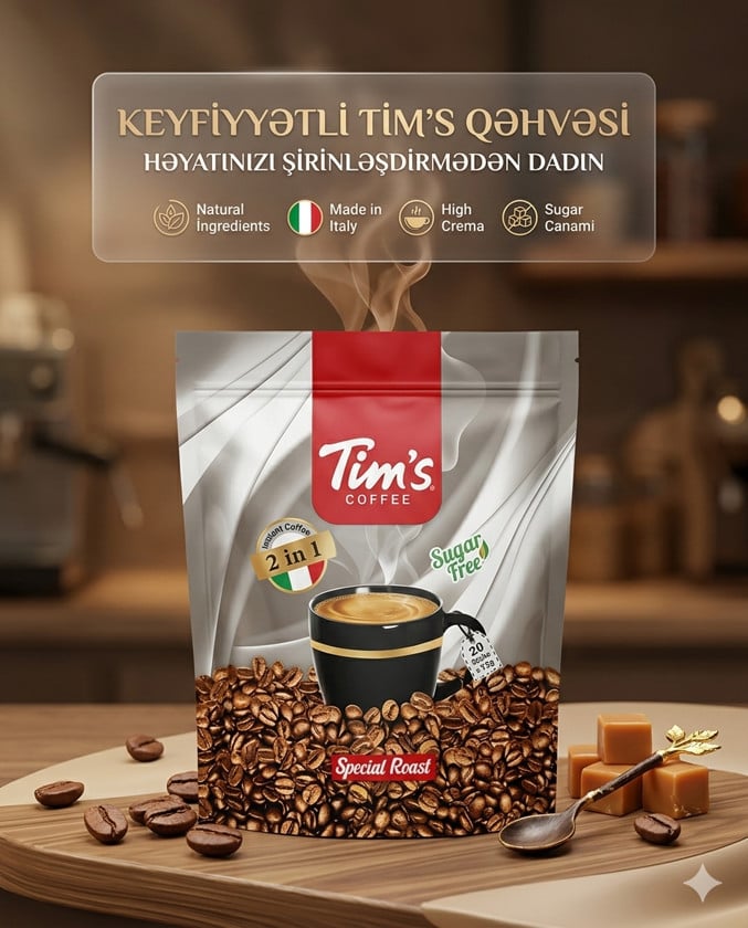 Qəhvə içkisi Tim's Coffee 2 in 1, 20 əd