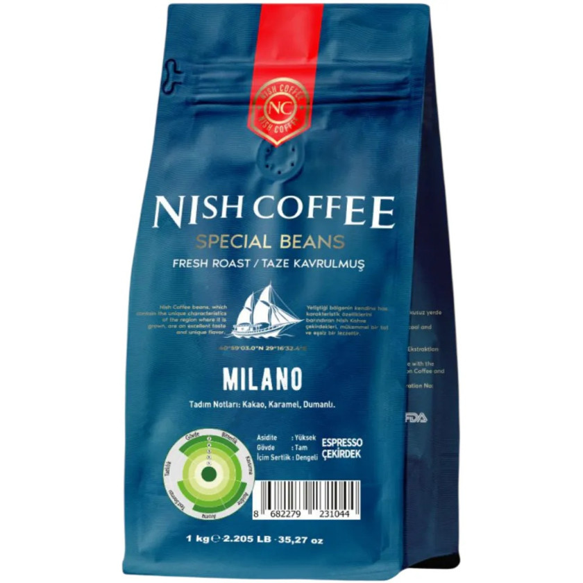 Qəhvə dənələri Nish Espresso Milano, 1000 q