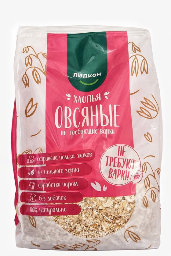 Yulaf lopalar Лидкон, 400 q