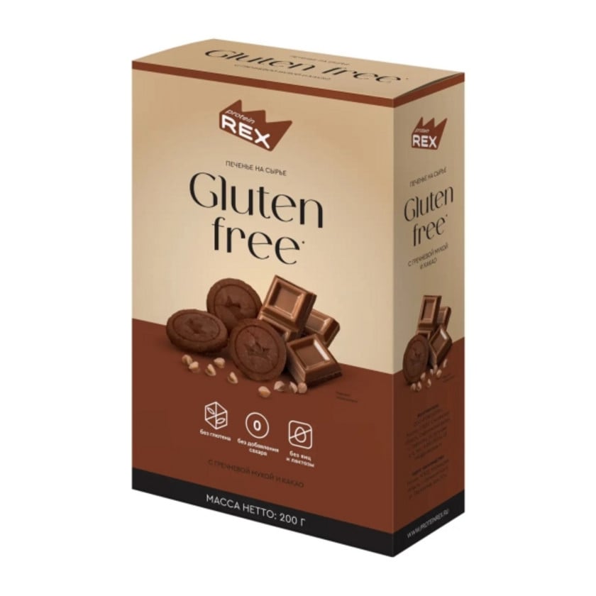 Glütensiz şokoladlı peçenye qarabaşaq unu ilə Protein Rex 200 qr