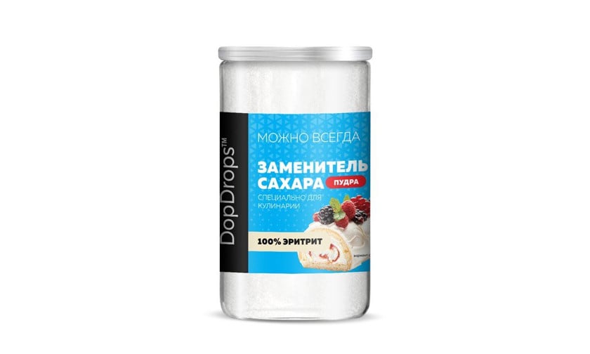 Şəkər əvəzedicisi DopDrops Eritrit Powder, 700 q