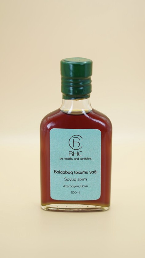 Balqabaq toxumu yağı BHC, soyuq sıxım, 100 ml