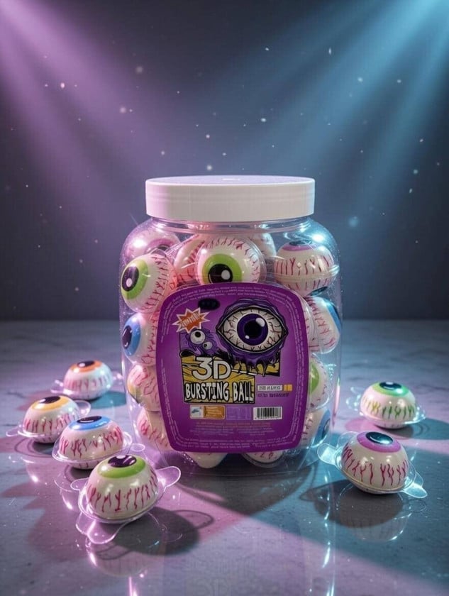 Jele konfetlər Akbulak 3D Bursting Ball Eye, 10 q, 60 əd