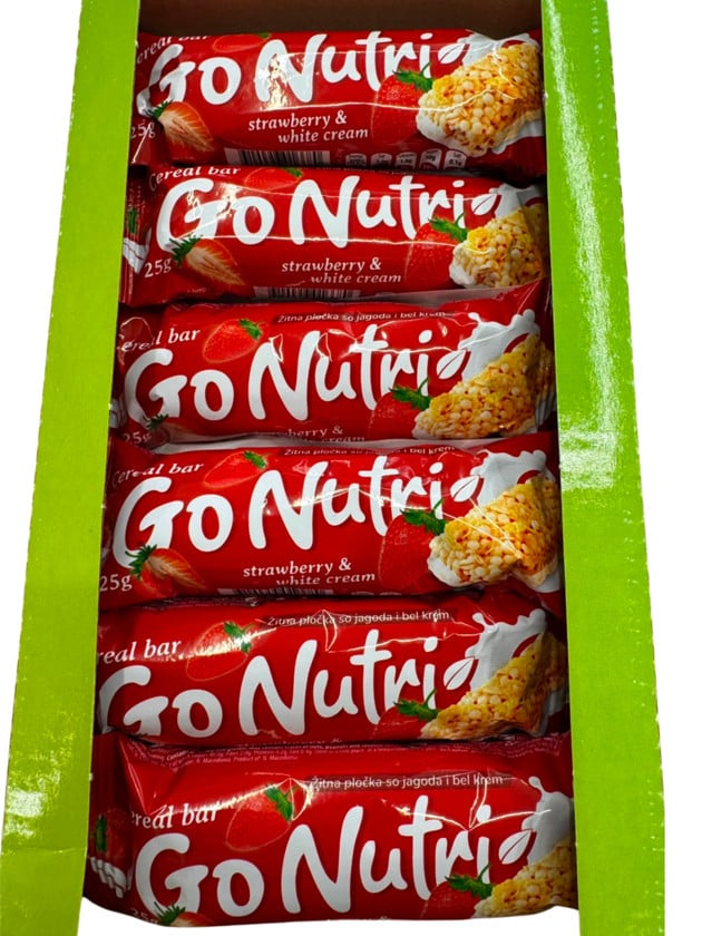 Taxıl batonları Go Nutri çiyələk və qaymaq dadlı, 18 dəd