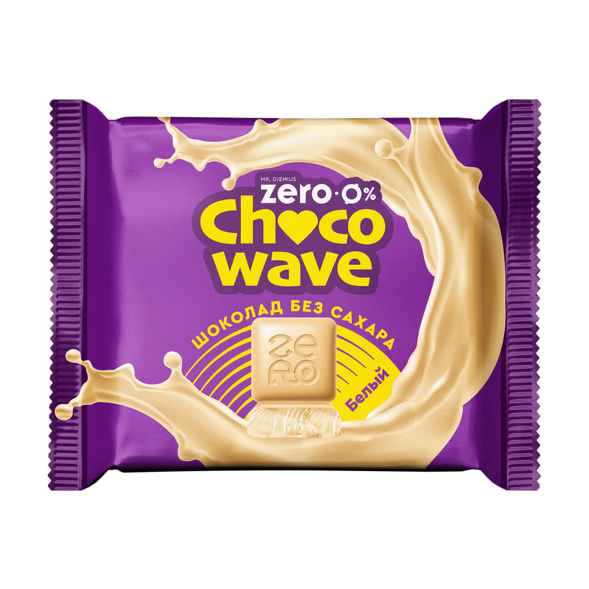 Ağ şokolad Mr. Djemius ZERO Chocowave, şəkərsiz, 60 q