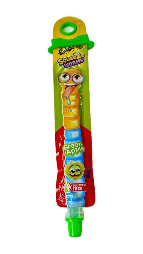 Jele konfeti Johny Bee Squeeze Worms Green Apple 23 q