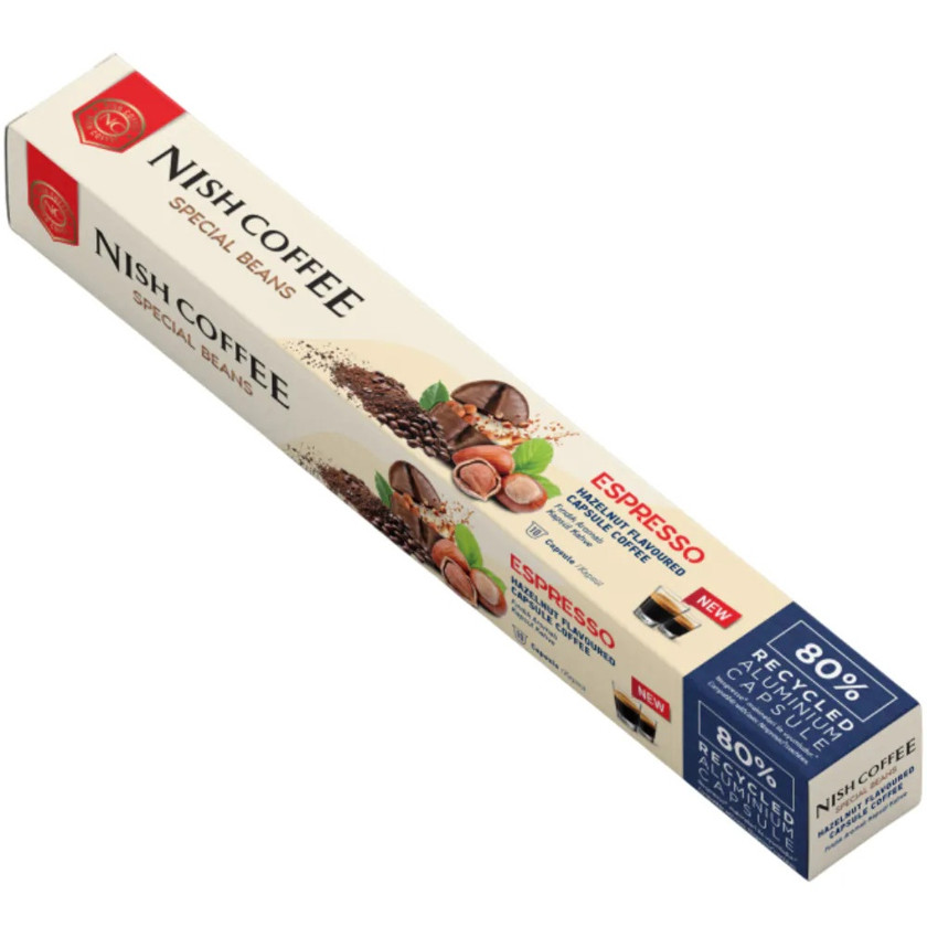 Qəhvəbişirən üçün kapsul Nish Nespresso Espresso Hazelnut, 10 əd