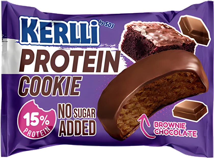 Proteinli peçenye SOJ Kerlli, şəkərsiz, braunili, 45 q
