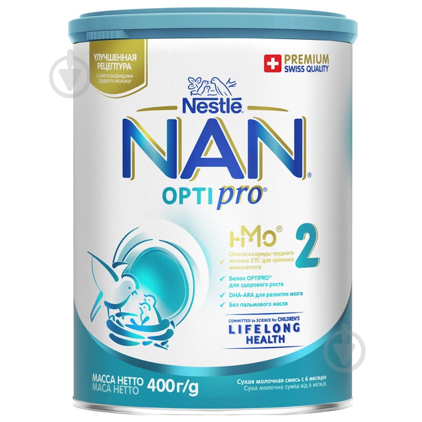 Quru südlü qatışıq Nestle NAN 2 Premium Optipro, 400 q, 6 aydan