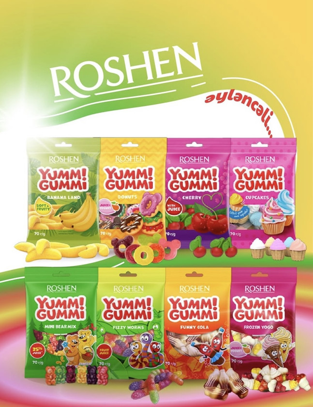 Jelebon Roshen Yummi Gummi, 70 q, məhsul çeşiddə