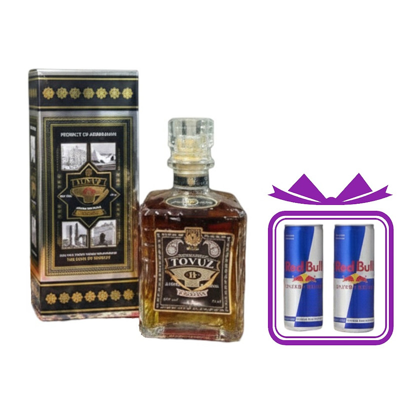 Viski Tovuz 15 illik, 700 ml + Enerji içkisi Red Bull 2 əd x 250 ml Hədiyyə