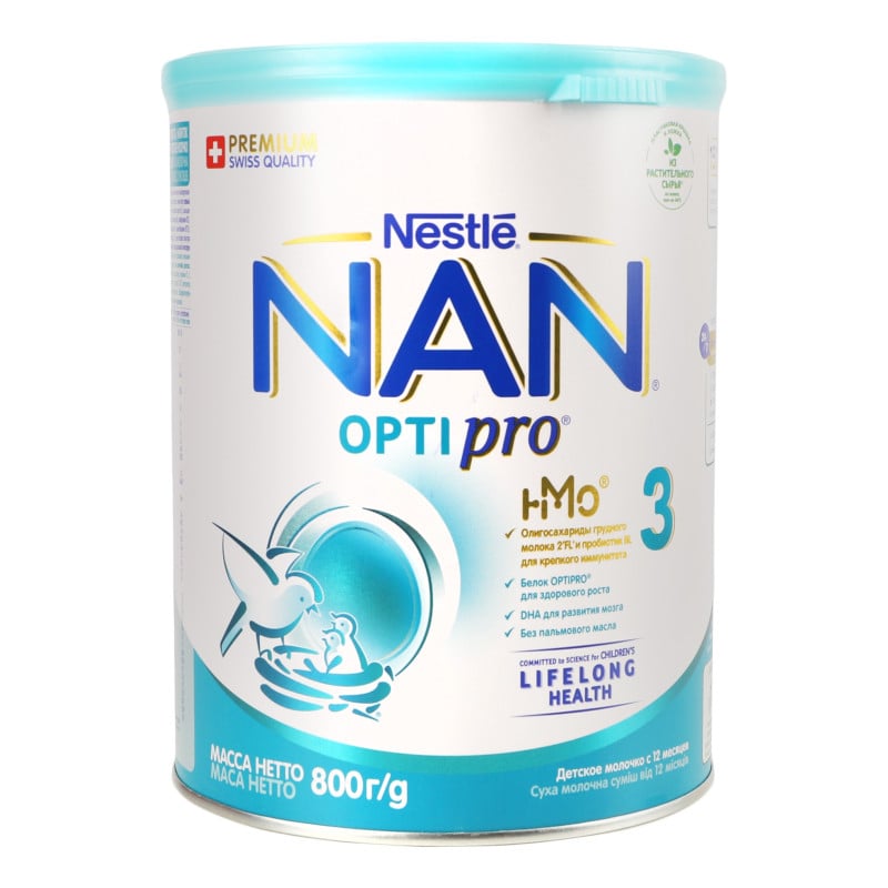 Quru südlü qatışıq Nestle Nan 3 Optipro, 12-18 ay, 800 q