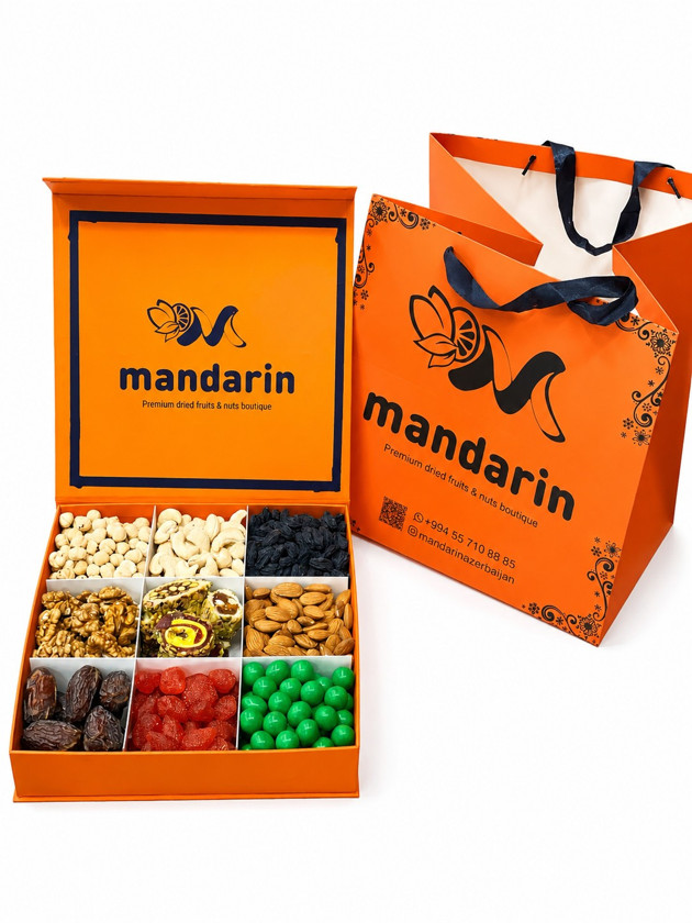 Qurudulmuş meyvələr və qoz-fındıq dəsti Mandarin, 2 kq