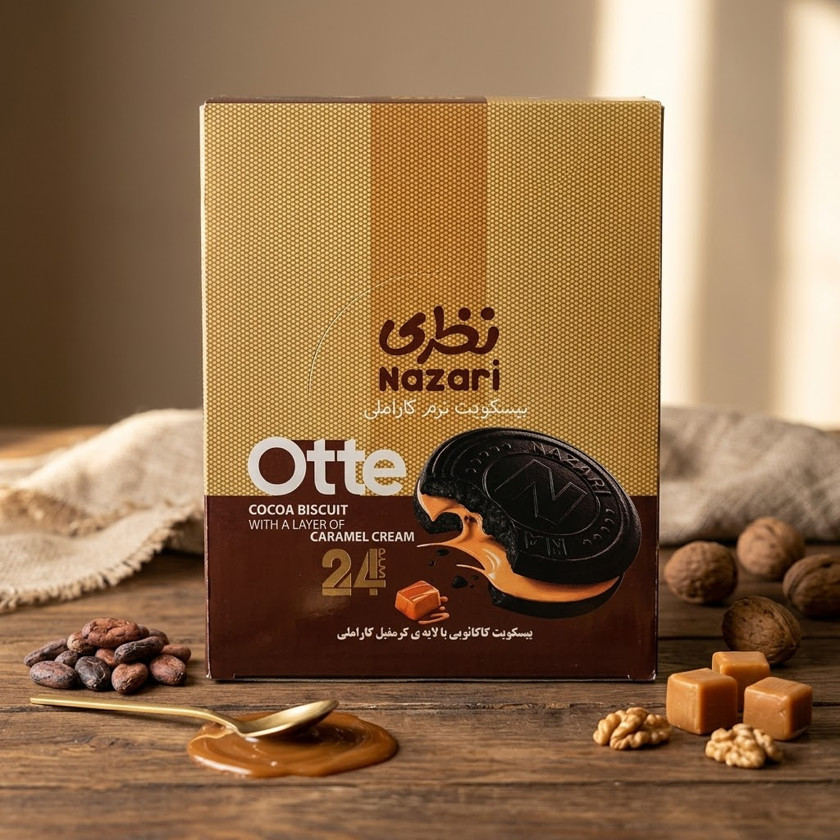 Biskvit peçenye Nazari Otte karamel və kakao ilə, 50 q