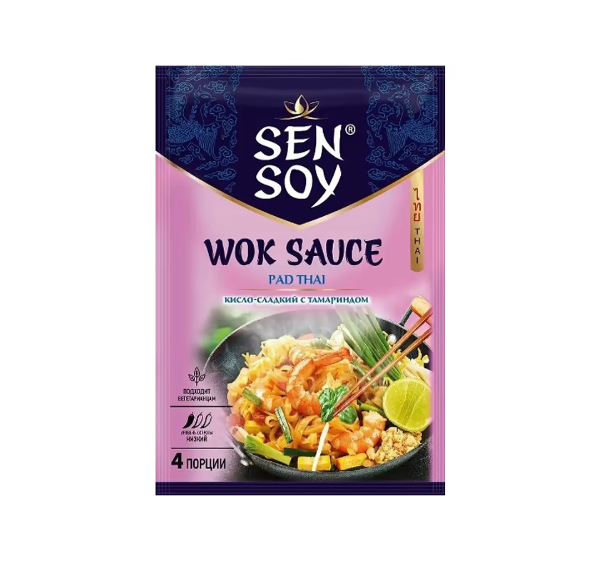 Düyü əriştəsi üçün sous vok Sen Soy Pad Thai, turş-şirin, 80 q