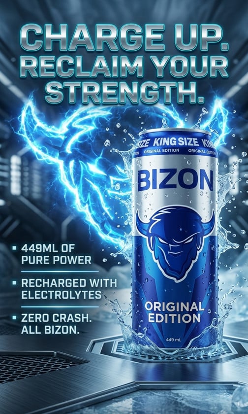 Enerji içkisi Bizon Blue, 449 ml