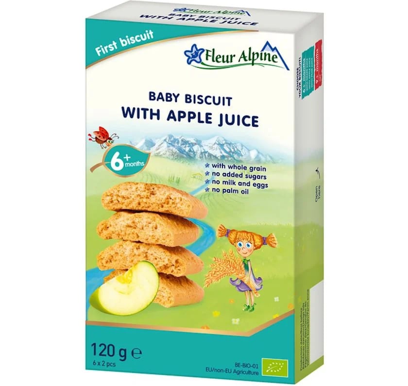 Alma şirəsi ilə peçenye Fleur Alpine Organic 120 q