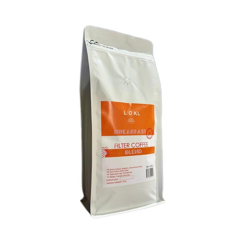 Breakfast Filter Coffee Blend 1000 qr (Üyüdülmüş) 80% Arabika 20% Robusta