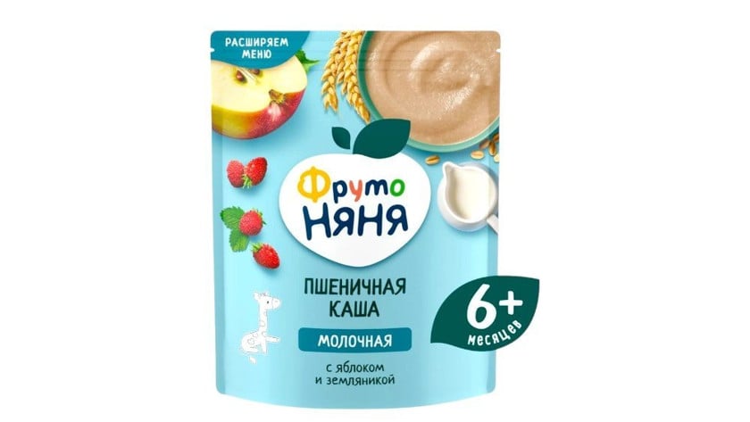 Buğda süd sıyıq ФрутоНяня alma və çiyələk ilə, 200 q, 6+ ay