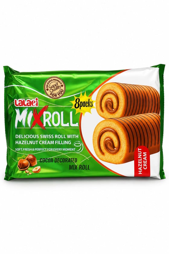 Kekslər Lalaei Mix Roll Hazelnut, 400 q, 8 əd