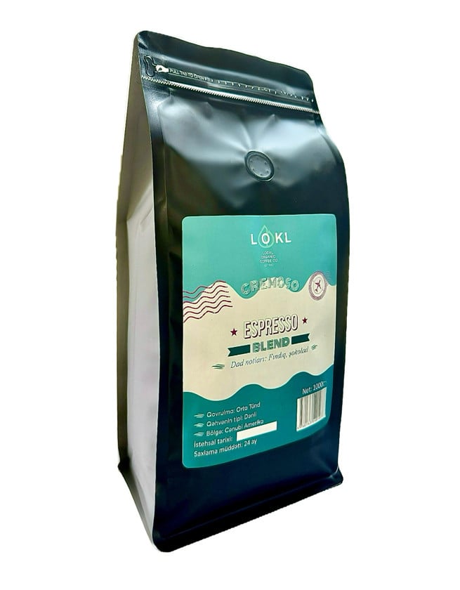 Cremoso Espresso Blend Coffee 1000 qr (Dənli) 100% Arabika