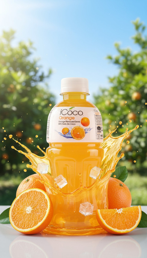 Şirə tərkibli içki iCoco Orange With Nata De, 320 ml