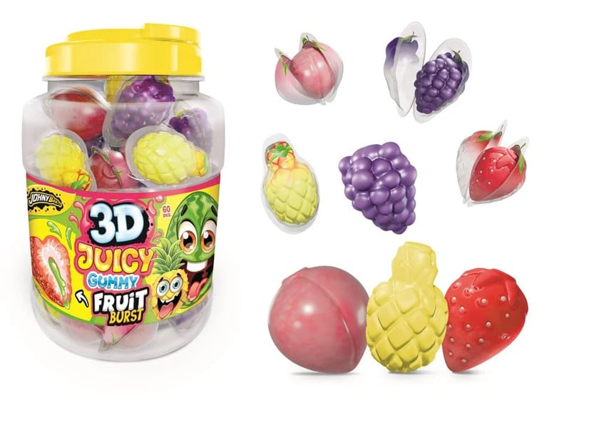 Jele konfetlər Johny Bee 3D Juicy Gummy Fruit Burst