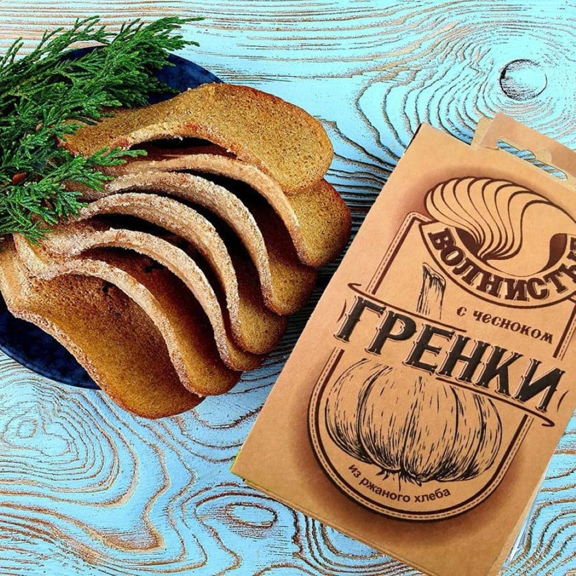Qrenki Vkusvill Волнистые, sarımsaq dadlı