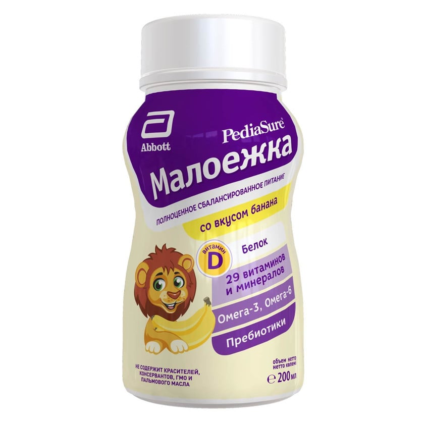 Uşaq qidası Pediasure Малоежка Banan, 1-10 yaş, 200 ml