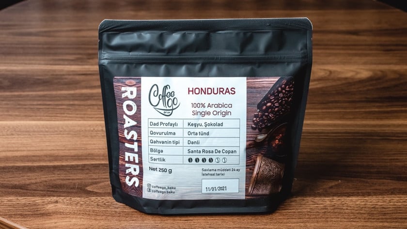 Qəhvə dənələri Coffee Go Honduras 100 Arabica, 250 q