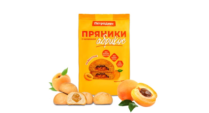 Şəkərsiz ərikli zəncəfilli çörək Petrodiet 340 qr