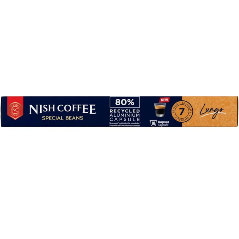Qəhvəbişirən üçün kapsul Nish Nespresso Lungo, 10 əd