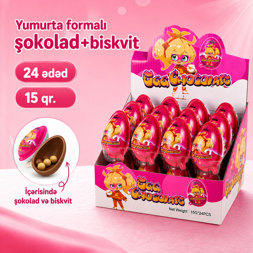 Şokoladlı yumurta Akbulak Egg Chocolate girl, 360 q