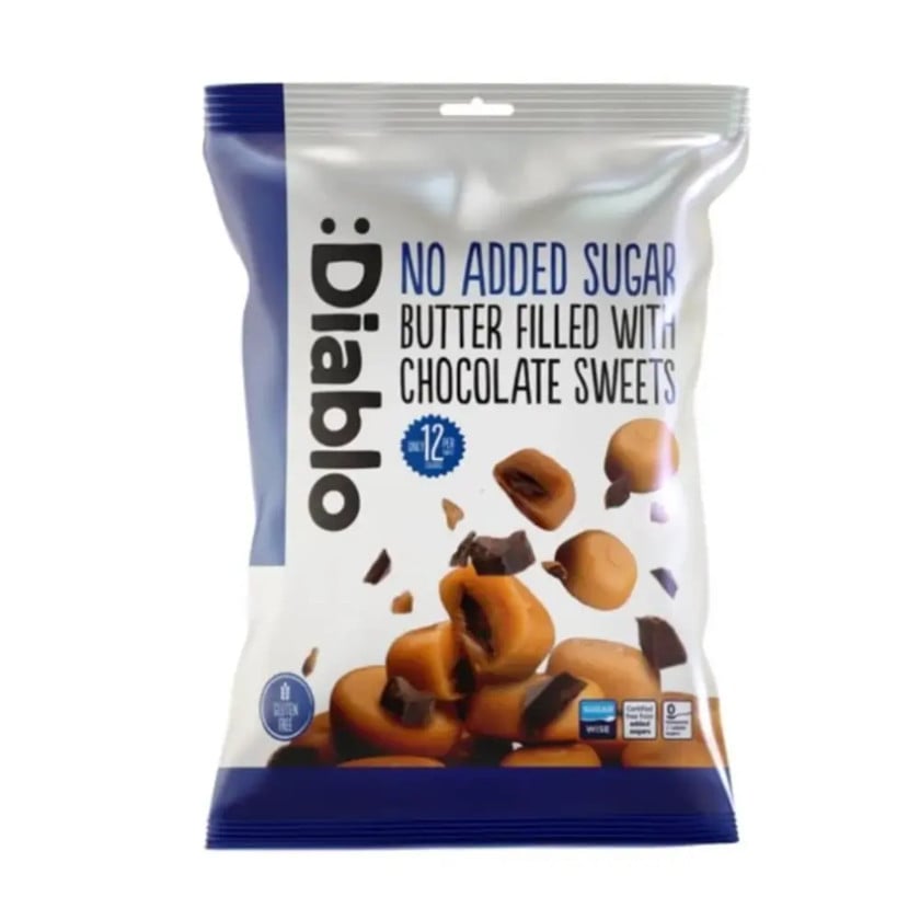 Konfetlər Diablo No Added Sugar Butter Filled with Chocolate Sweets 75 q