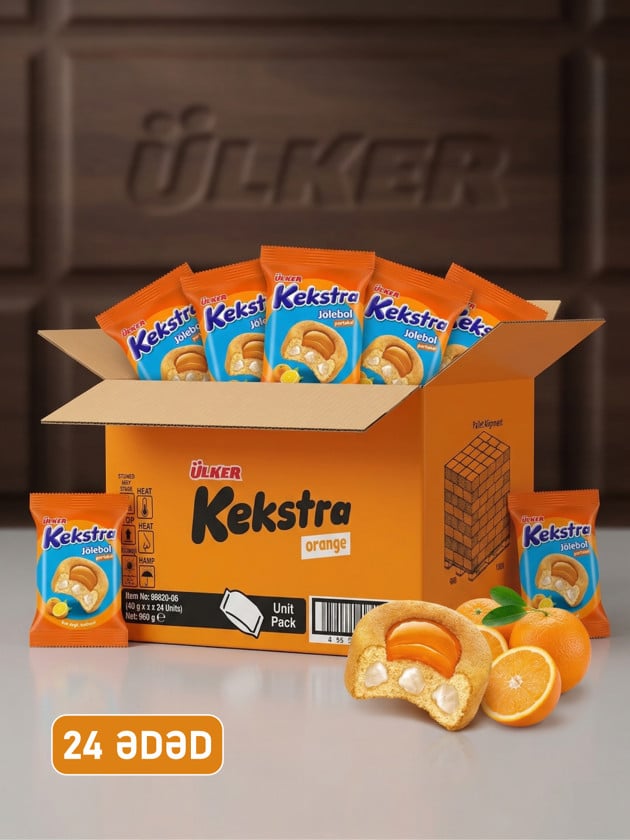 Keks Ülker Kekstra Jölebol Orange 40 qr, 24 əd