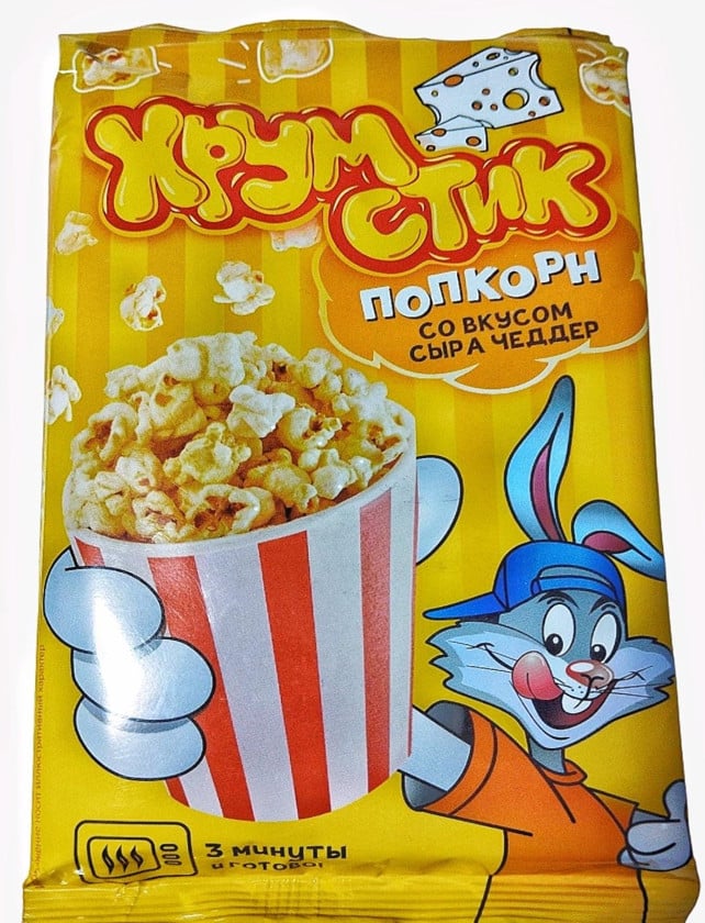 Çedder pendir dadı ilə popkorn Хрум Стик, 80 q