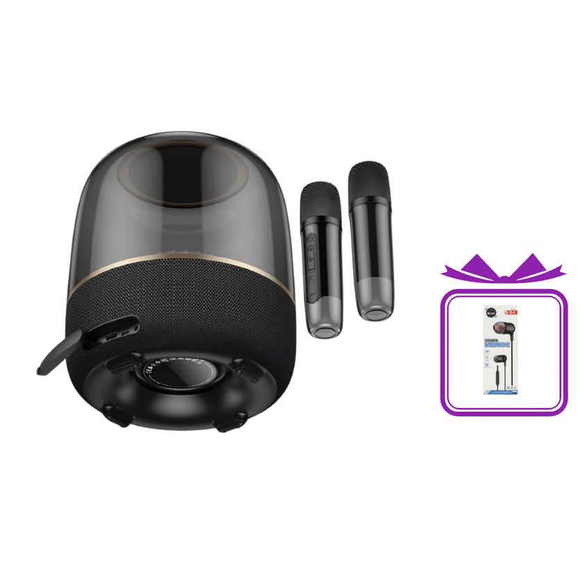 Portativ dinamik Borofone BP17 Black + Simli qulaqlıq