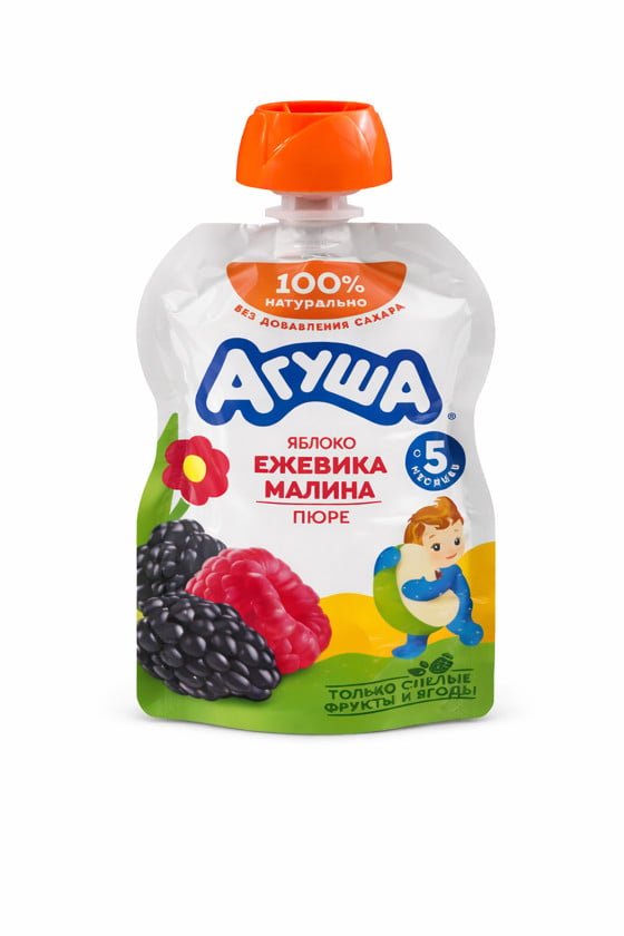 Püre uşaqlar üçün Агуша, moruq, 90 q