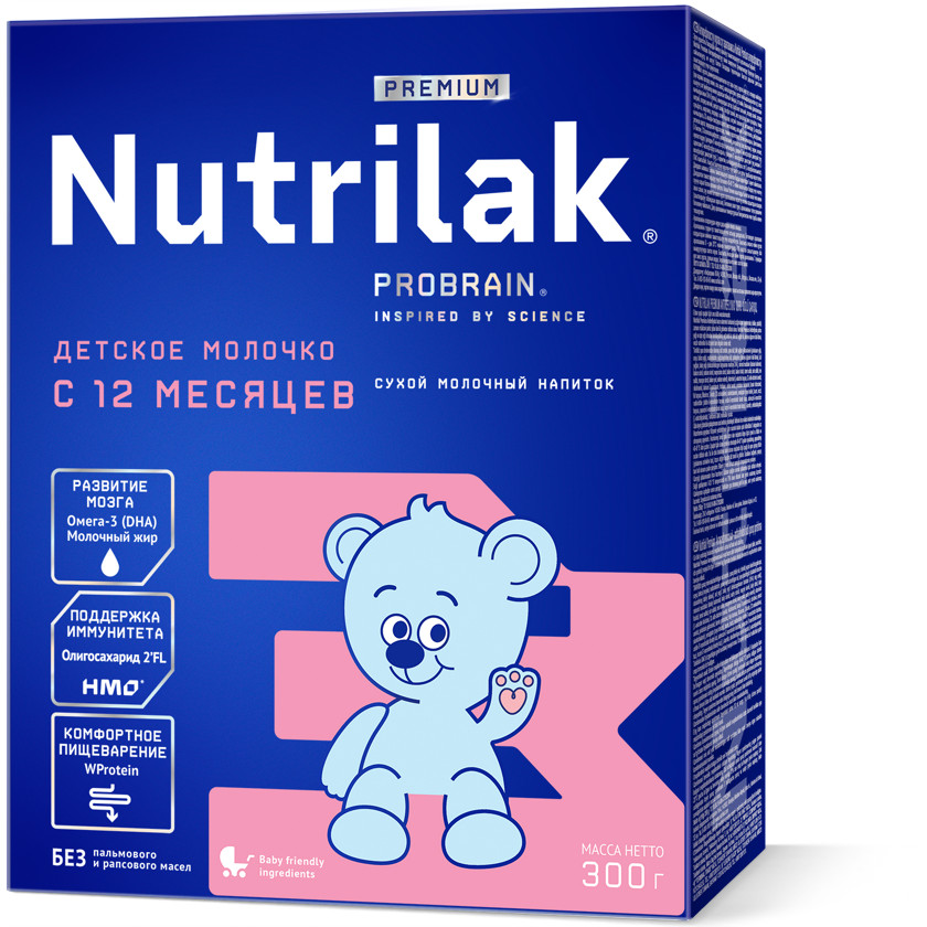 Uşaq üçün qarışıq Nutrilak Premium 3, 12+, 300 q